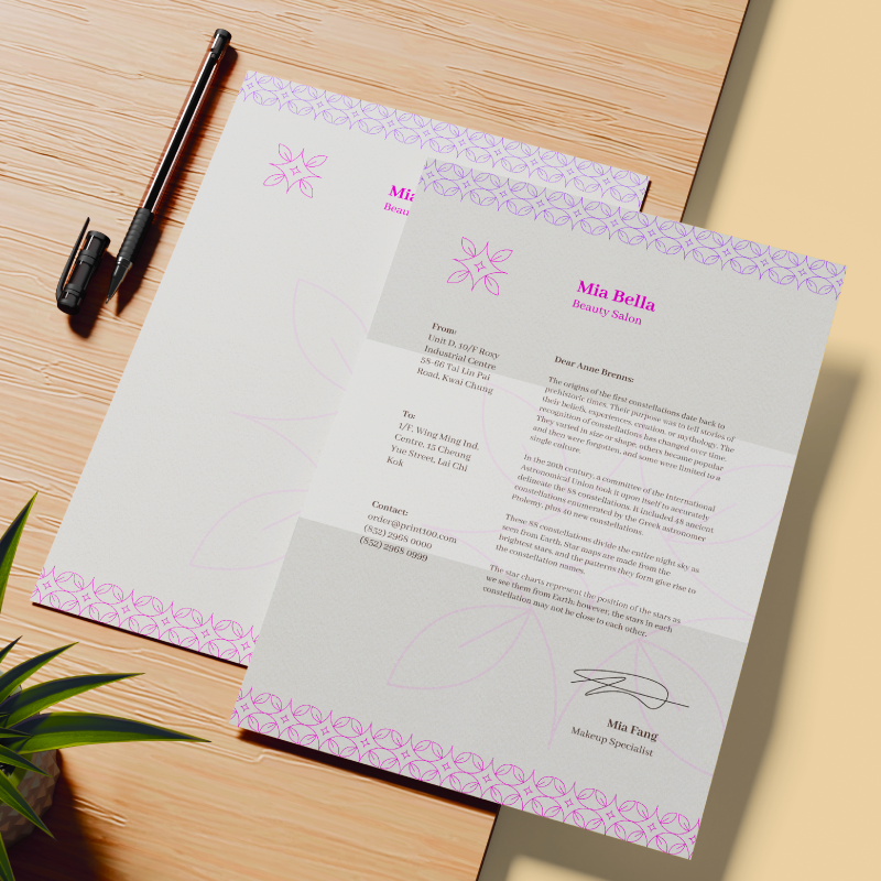 專色信紙縮圖Spot Letterhead Thumbnail